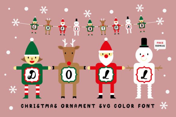 Christmas Doll: A Playful SVG Color Font for Festive Designs