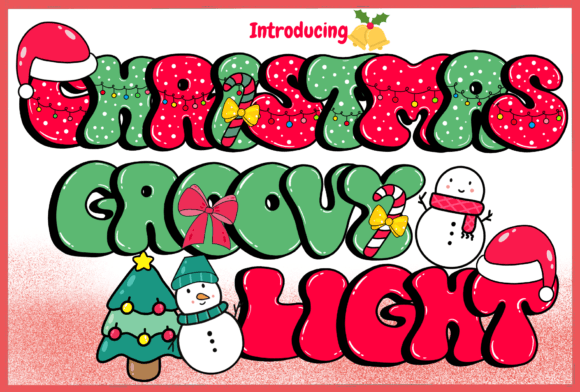 Christmas Groovy Light: A Bubbly Retro Font for Holiday Cheer