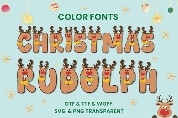 Christmas Rudolph: A Playful Color Font for Festive Designs