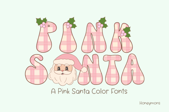 Pink Santa: A Playful Checked Pattern Font for Festive Designs